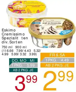 Billa Eskimo Cremissimo Spezialit ten Angebot