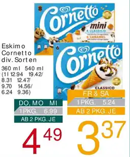 Billa Eskim o Cornetto div. Sorten Angebot