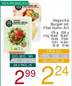 Billa Vegavita Burger od. Filet Huhn-Art Angebot