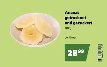 Ananas getrocknet und gezuckert