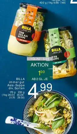 Billa BILLA immergut Asia-Suppe div. Sorten Angebot
