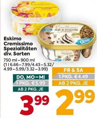 Eskimo Cremissimo Spezialitäten div. Sorten