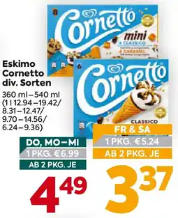 Billa Eskimo Cornetto div. Sorten Angebot
