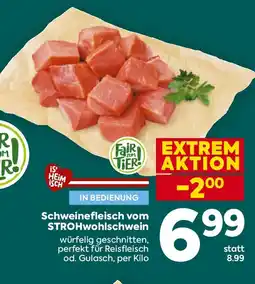 Billa Schweinefleisch vom STROHwohlschwein Angebot