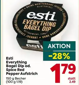 Billa Esti Everything Bagel Dip od. Spice Red Pepper Aufstrich Angebot
