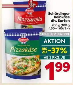 Billa Schärdinger Reibkäse div. Sorten Angebot