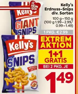 Billa Kelly's Erdnuss-Snips div. Sorten Angebot