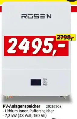 Bauhaus Photovoltaik-Anlage Lithium Ionen Speicher Angebot