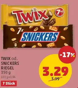 PENNY Twix od. snickers riegel Angebot