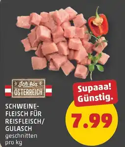 PENNY Schweine- fleisch für reisfleisch/ gulasch geschnitten Angebot