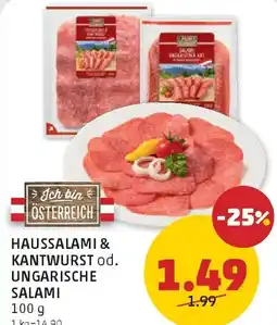 PENNY Haussalami & kantwurst od. ungarische salami Angebot