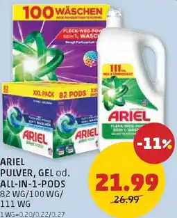 PENNY Ariel pulver, gel od. all-in-1-pods Angebot