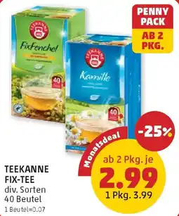PENNY Teekanne fix-tee div. sorten 40 beutel Angebot