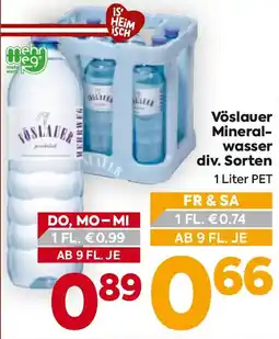 Billa Vöslauer Mineral- wasser Angebot