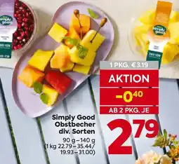 Billa Simply Good Obstbecher div. Sorten Angebot