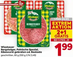 Billa Wiesbauer Bergsteiger, Polnische Spezial, Käsewurst gebraten od. Beskada Angebot