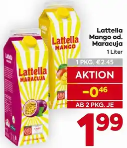 Billa Lattella Mango od. Maracuja Angebot
