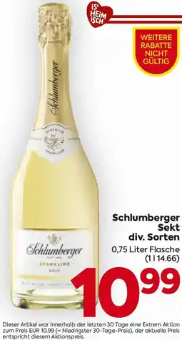Billa Schlumberger Sekt div. Sorten Angebot