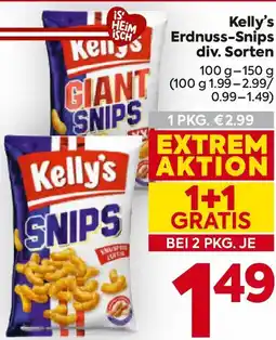 Billa Kelly's Erdnuss-Snips div. Sorten Angebot
