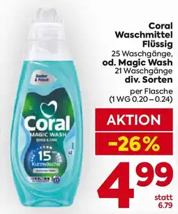 Billa Coral Waschmittel Flüssig od. Magic Wash Angebot