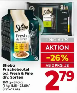 Billa Sheba Frischebeutel od. Fresh & Fine Angebot