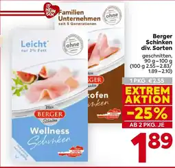 Billa Berger Schinken Angebot