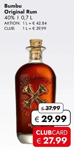 Travel FREE Bumbu Original Rum 40% Angebot