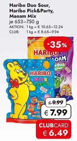 Travel FREE Haribo Duo Sour, Haribo Pick&Party, Maoam Mix Angebot
