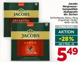 Billa Jacobs Nespresso- kompatible Alukapseln Angebot