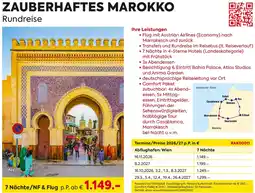 Billa Reisen Zauberhaftes marokko Rundreise Angebot