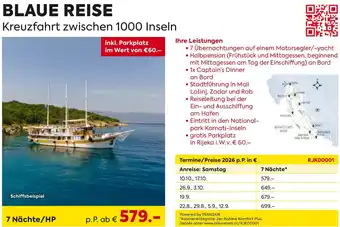 Blaue reise kreuzfahrt zwischen 1000 inseln