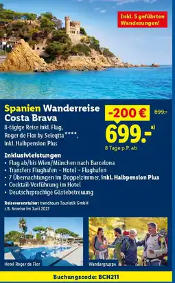 Lidl Spanien Wanderreise Costa Brava Angebot