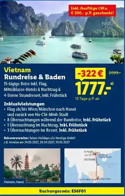 Lidl Vietnam Rundreise & Baden Angebot