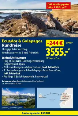 Lidl Ecuador & Galapagos Rundreise Angebot