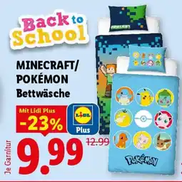 Lidl Minecraft/ pokémon bettwäsche Angebot