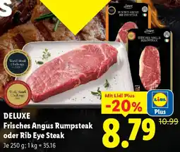 Lidl Deluxe Frisches Angus Rumpsteak oder Rib Eye Steak Angebot
