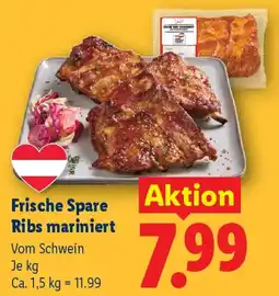 Lidl Frische Spare Ribs mariniert Angebot