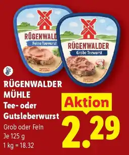 Lidl Rügenwalder mühle tee- oder gutsleberwurst Angebot