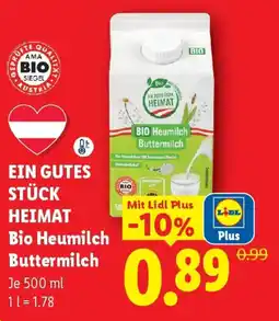 Lidl Ein gutes stück heimat Bio Heumilch Buttermilch Angebot