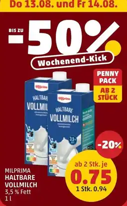 PENNY Milprima Haltbare Vollmilch Angebot