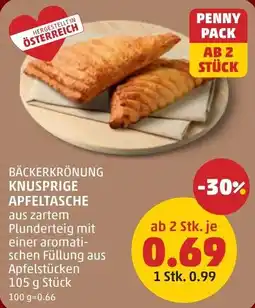 PENNY Bäckerkrönung Knusprige Apfeltasche Angebot