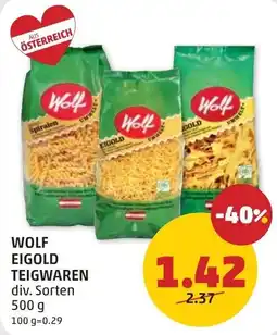 PENNY Wolf EIGOLD Teigwaren Angebot