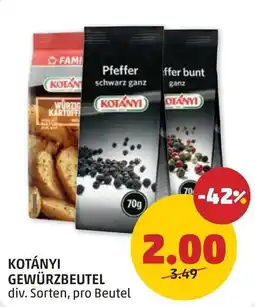 PENNY Kotányi Gewürzbeutel Angebot