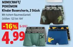 Lidl Minecraft/ pokémon kinder boxershorts Angebot