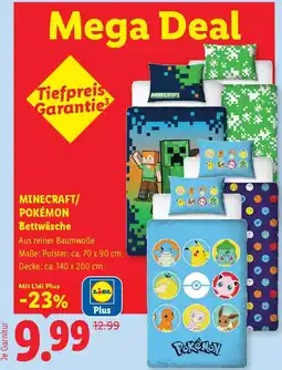 Lidl Minecraft/ pokémon bettwäsche Angebot