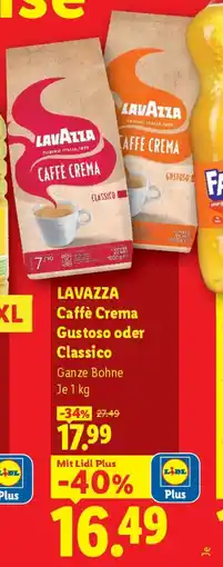 Lidl Lavazza caffè crema gustoso oder classico Angebot