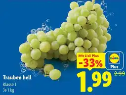 Lidl Trauben hell Klasse I Angebot