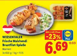 Lidl Wiesentaler frische maishendl brustfilet-spieße Angebot