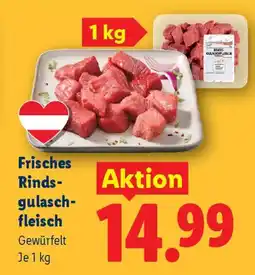 Lidl Frisches Rinds- gulasch- fleisch Angebot