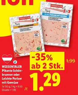 Lidl Wiesentaler pikante schön- brunner oder leichte pariser mit gemüse Angebot